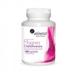 Aliness - Magnez Chelatowany 560mg   Wit. B6 - 100 kaps.-13661