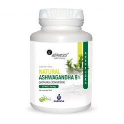 Aliness - Natural Ashwagandha 9% Extract 600mg - 100 kaps. [VEGE]-14255