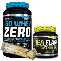BioTech USA - Iso Whey Zero 908g + TriCreatine Malate 400g + Go Protein Bar 40g 