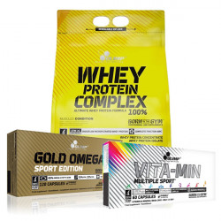 Olimp - Whey Protein Complex 2270g + Vita-Min Multiple Sport 60 kaps. + Gold Omega 3 Sport Edition 120 kaps.
