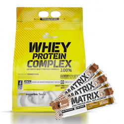Odżywka Olimp Whey Protein Complex - 2270g - Tiramisu + 3x Olimp Baton proteinowy Matrix Pro -  80g - Wanilia