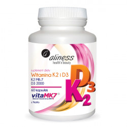 Aliness - Witamina K2   D3 100mcg - 60 kaps.-14374
