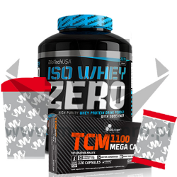 BioTech USA Iso Whey Zero - 2270g + Olimp TCM Mega Caps - 120 kaps. + BioTech USA Nitrox Therapy - 25g + Shaker Mamutpro